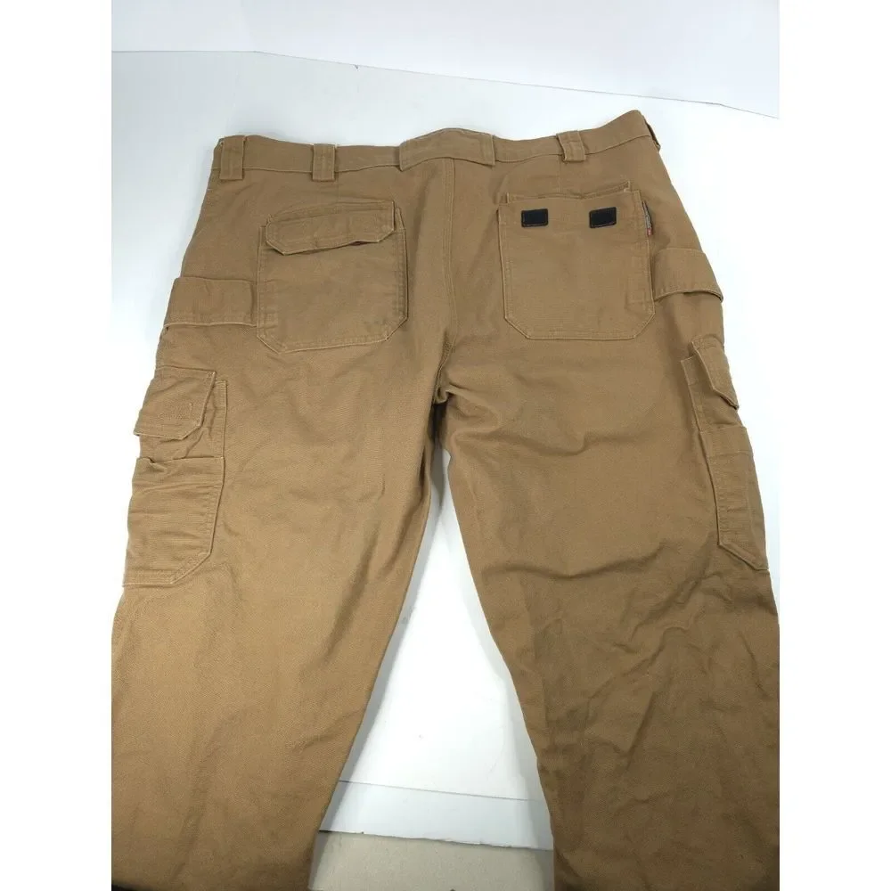 Duluth Trading Men's Fire Hose‎ Relaxed Fit Cargo Work Pants Brown Size 42x30